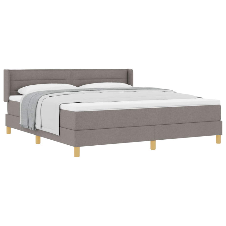 Box spring seng med hovedgærde Gråbrun 200 x 180 cm Stof