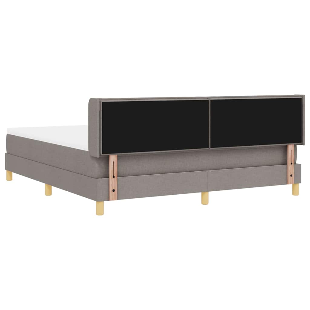 Box spring seng med hovedgærde Gråbrun 200 x 180 cm Stof