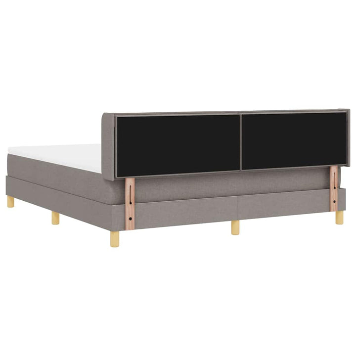 Box spring seng med hovedgærde Gråbrun 200 x 180 cm Stof