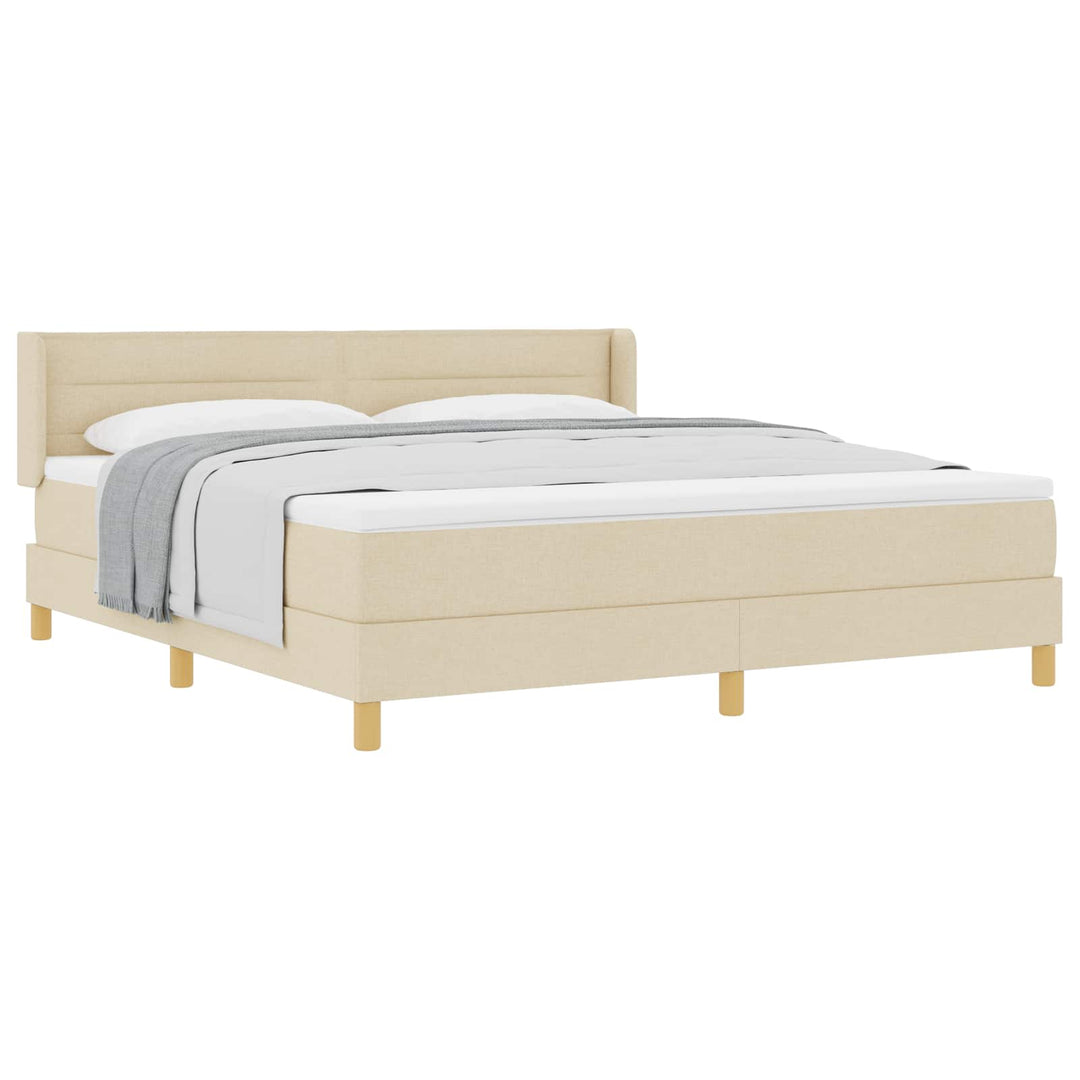 Box spring seng med madras Creme 200 x 180 cm Stof