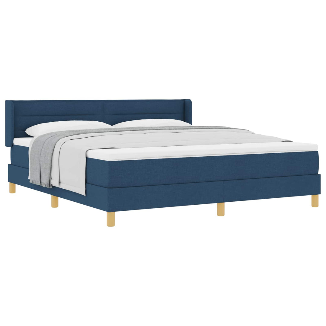 Box spring seng med madras med hovedgærde Blå 200 x 180 cm Stof