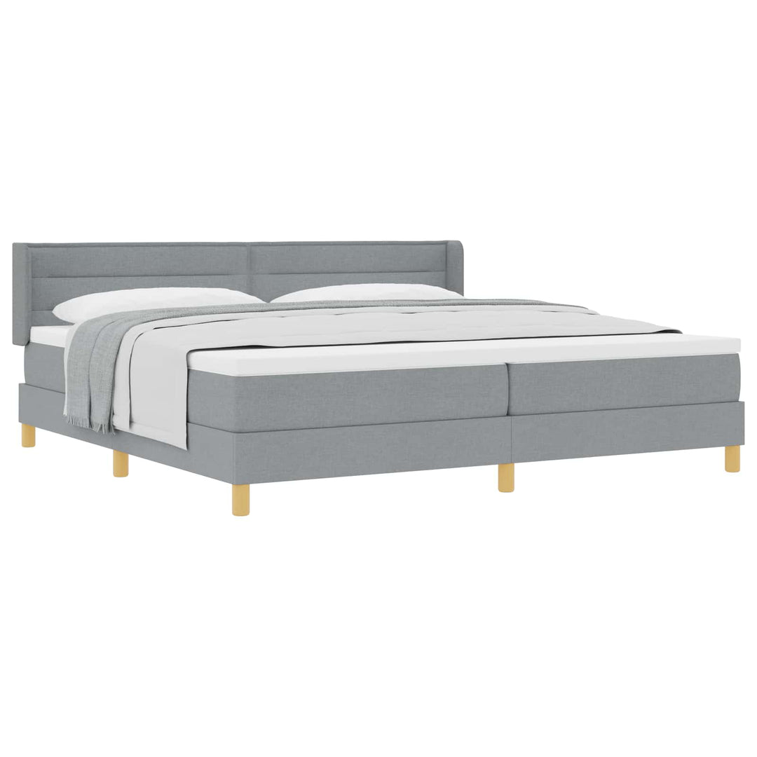 Box spring seng med madras Lysegrå 200 x 200 cm Stof