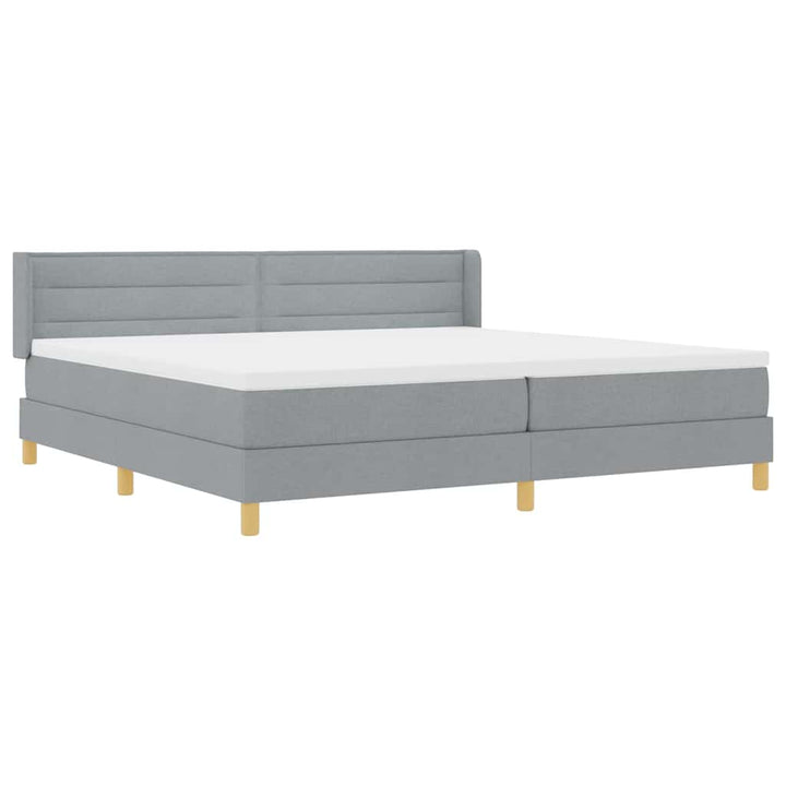 Box spring seng med madras Lysegrå 200 x 200 cm Stof