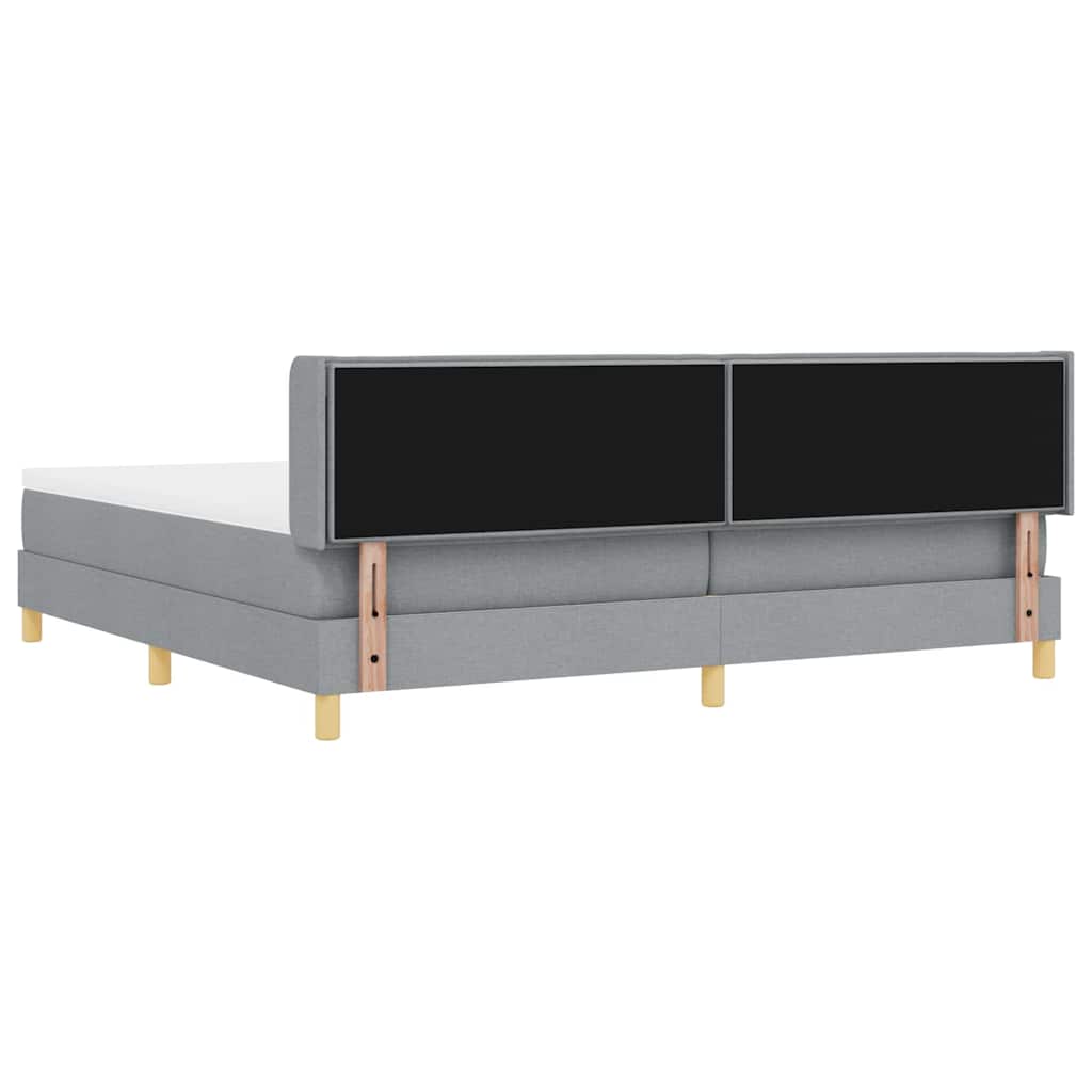 Box spring seng med madras Lysegrå 200 x 200 cm Stof
