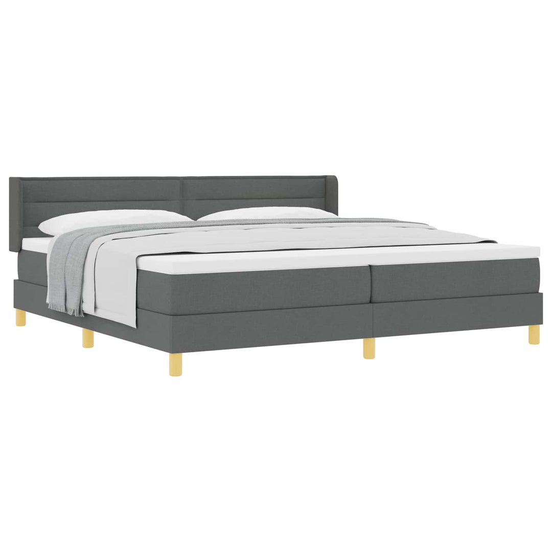 Box spring seng med madras Mørkegrå 200 x 200 cm Stof