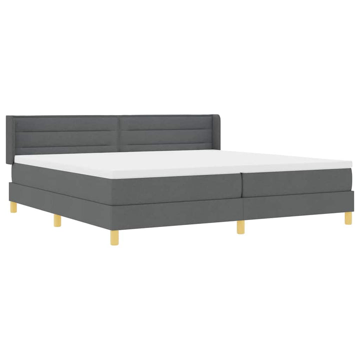 Box spring seng med madras Mørkegrå 200 x 200 cm Stof