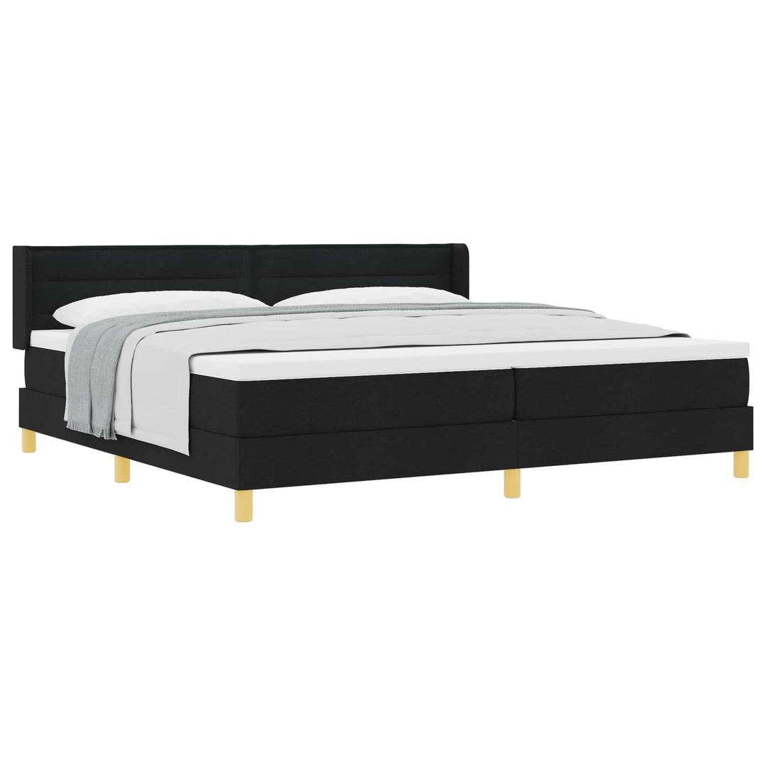 Box spring seng med madras Sort 200 x 200 cm Stof