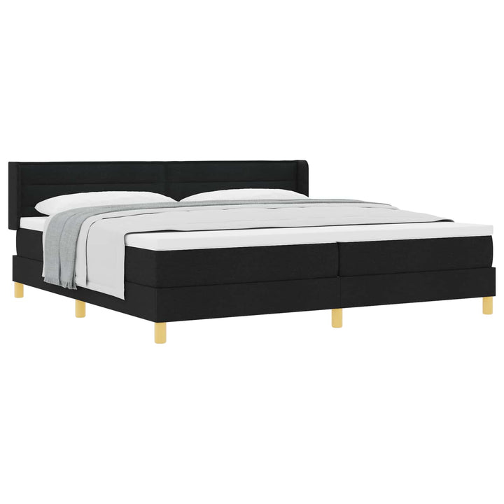 Box spring seng med madras Sort 200 x 200 cm Stof