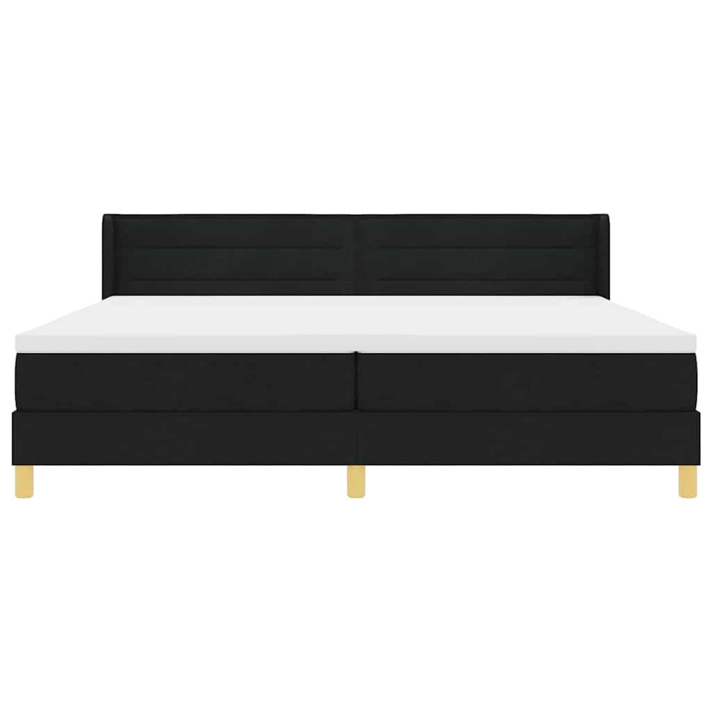Box spring seng med madras Sort 200 x 200 cm Stof