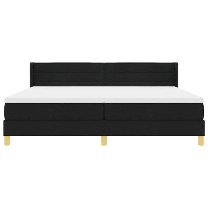 Box spring seng med madras Sort 200 x 200 cm Stof
