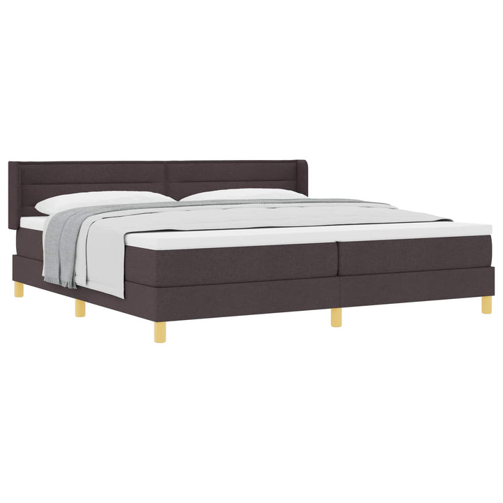 Box spring seng med madras Mørk Brun 200 x 200 cm Stof