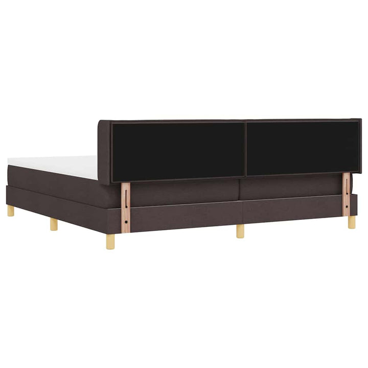 Box spring seng med madras Mørk Brun 200 x 200 cm Stof