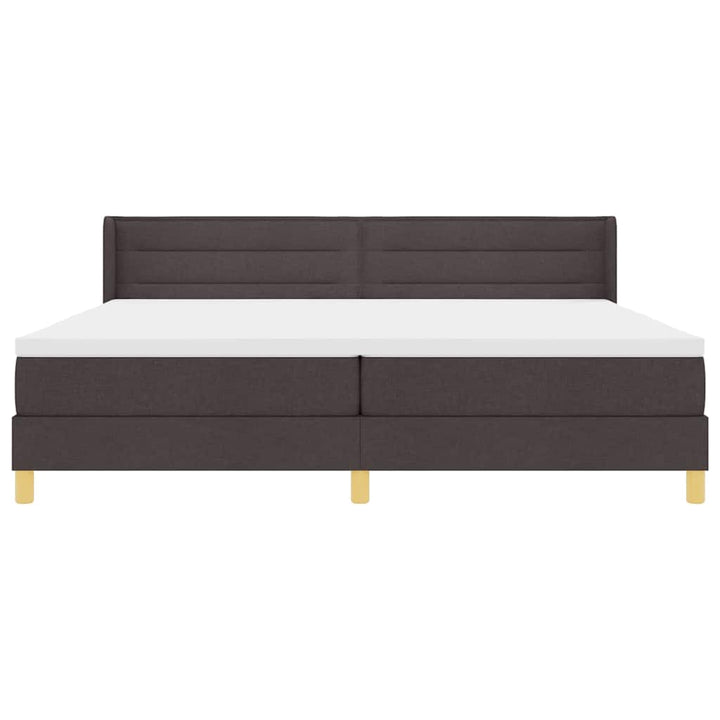 Box spring seng med madras Mørk Brun 200 x 200 cm Stof