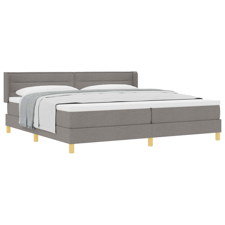 Box spring seng med madras Gråbrun 200 x 200 cm Stof