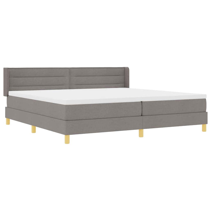 Box spring seng med hovedgærde Gråbrun 200 x 200 cm Stof