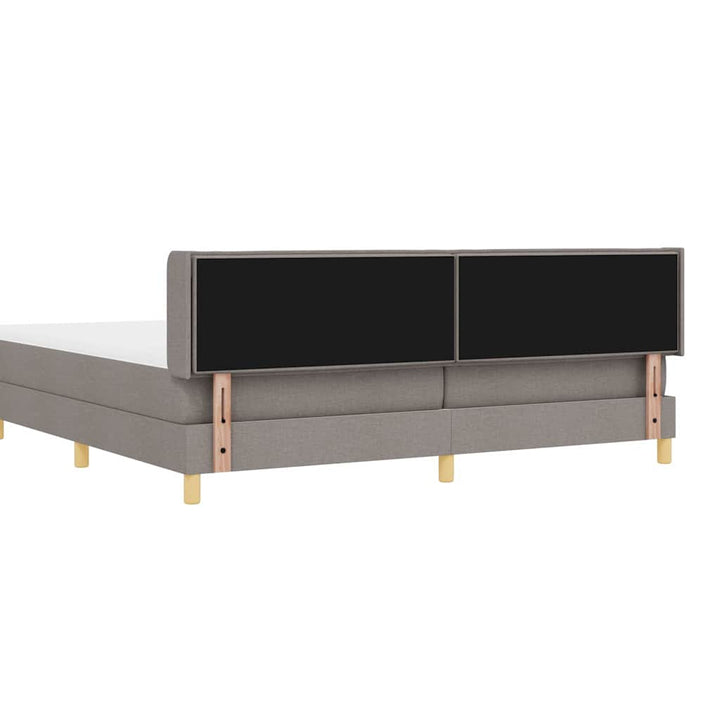 Box spring seng med hovedgærde Gråbrun 200 x 200 cm Stof