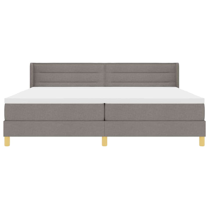 Box spring seng med hovedgærde Gråbrun 200 x 200 cm Stof