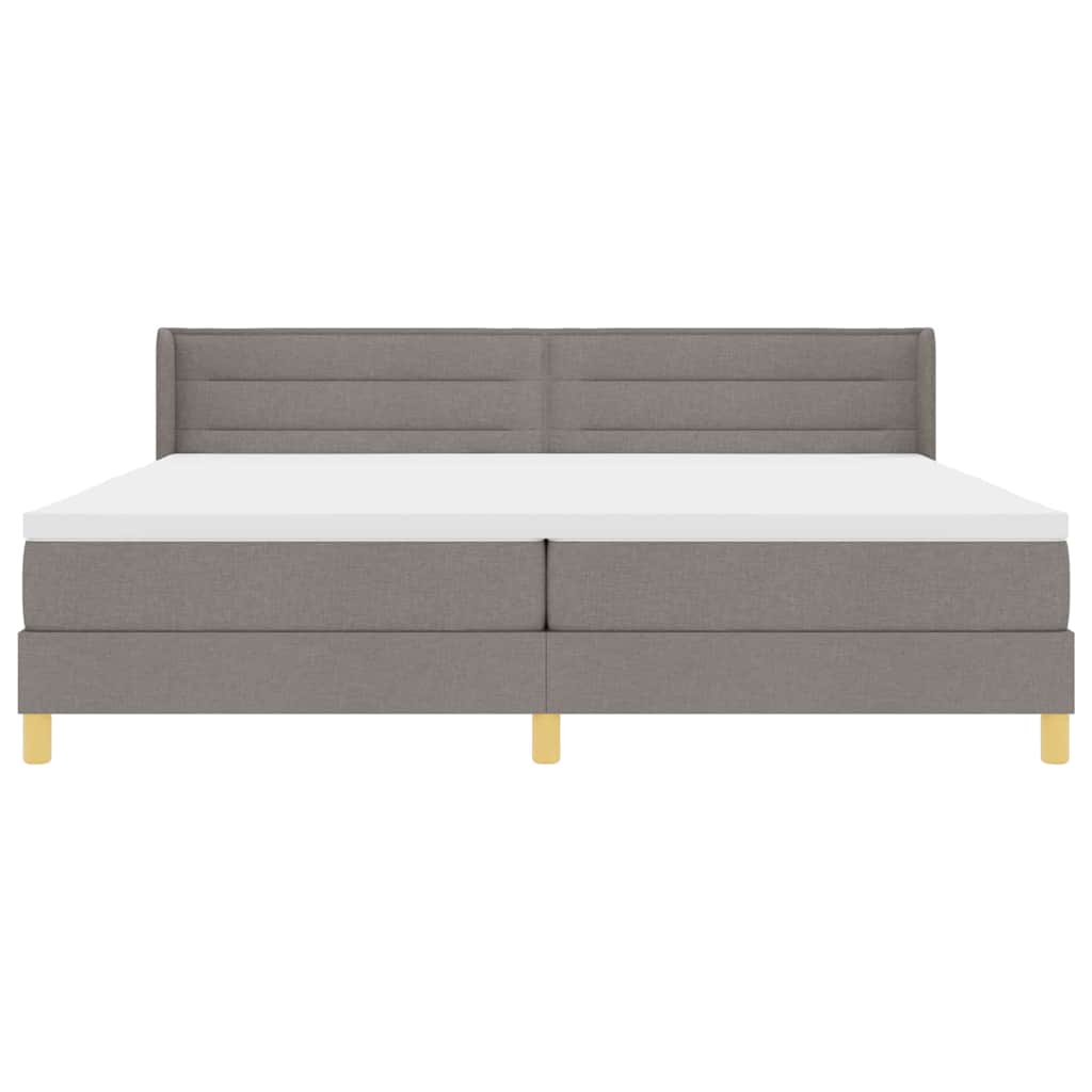 Box spring seng med madras Gråbrun 200 x 200 cm Stof
