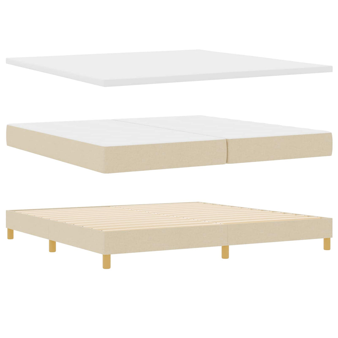 Box spring seng med madras Creme 200 x 200 cm Stof
