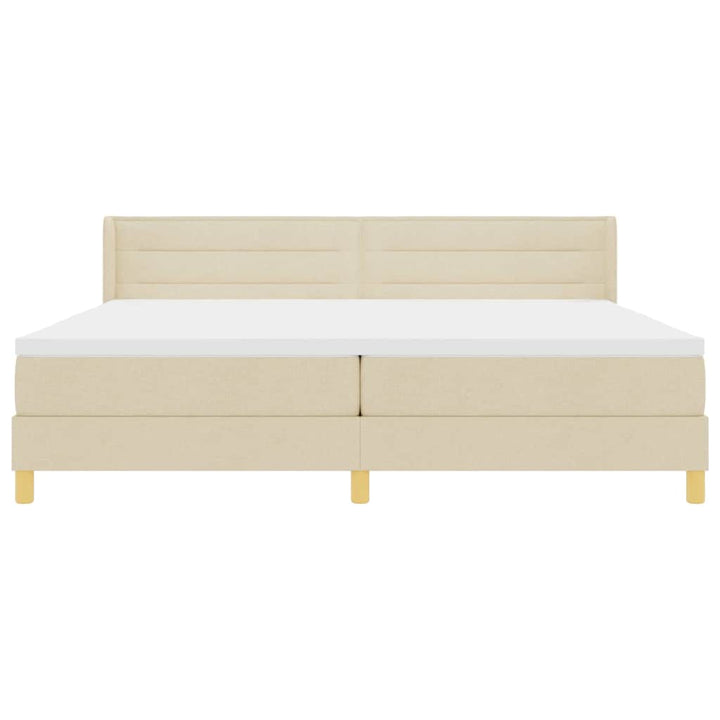 Box spring seng med madras Creme 200 x 200 cm Stof