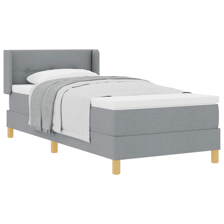 Box spring seng med hovedgærde Lysegrå 200 x 80 cm Stof
