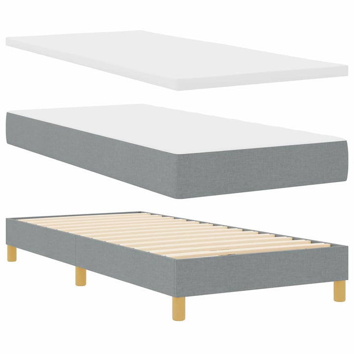 Box spring seng med hovedgærde Lysegrå 200 x 80 cm Stof