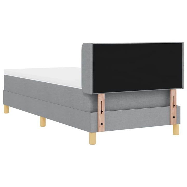 Box spring seng med hovedgærde Lysegrå 200 x 80 cm Stof