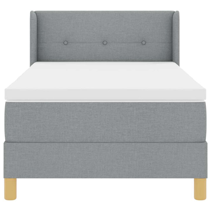 Box spring seng med hovedgærde Lysegrå 200 x 80 cm Stof