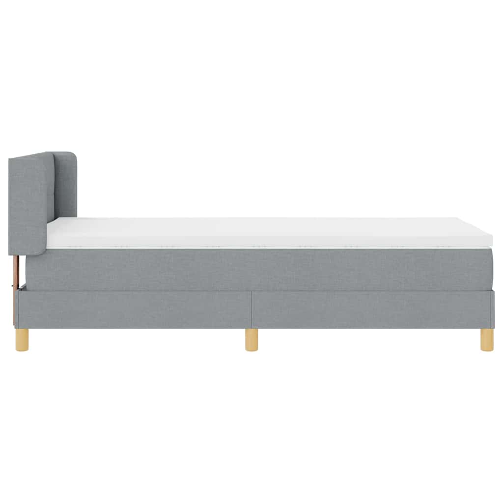 Box spring seng med hovedgærde Lysegrå 200 x 80 cm Stof