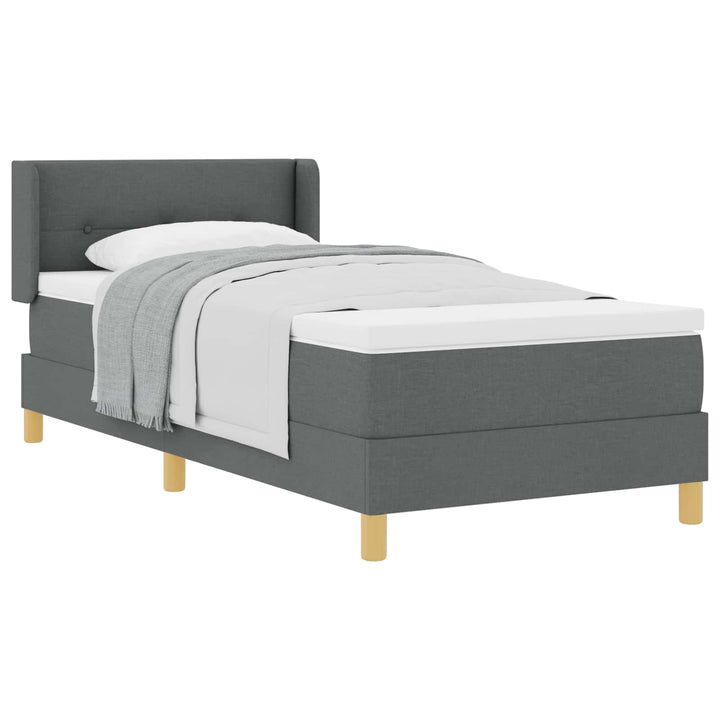 Box spring seng med hovedgærde Mørkegrå 200 x 80 cm Stof