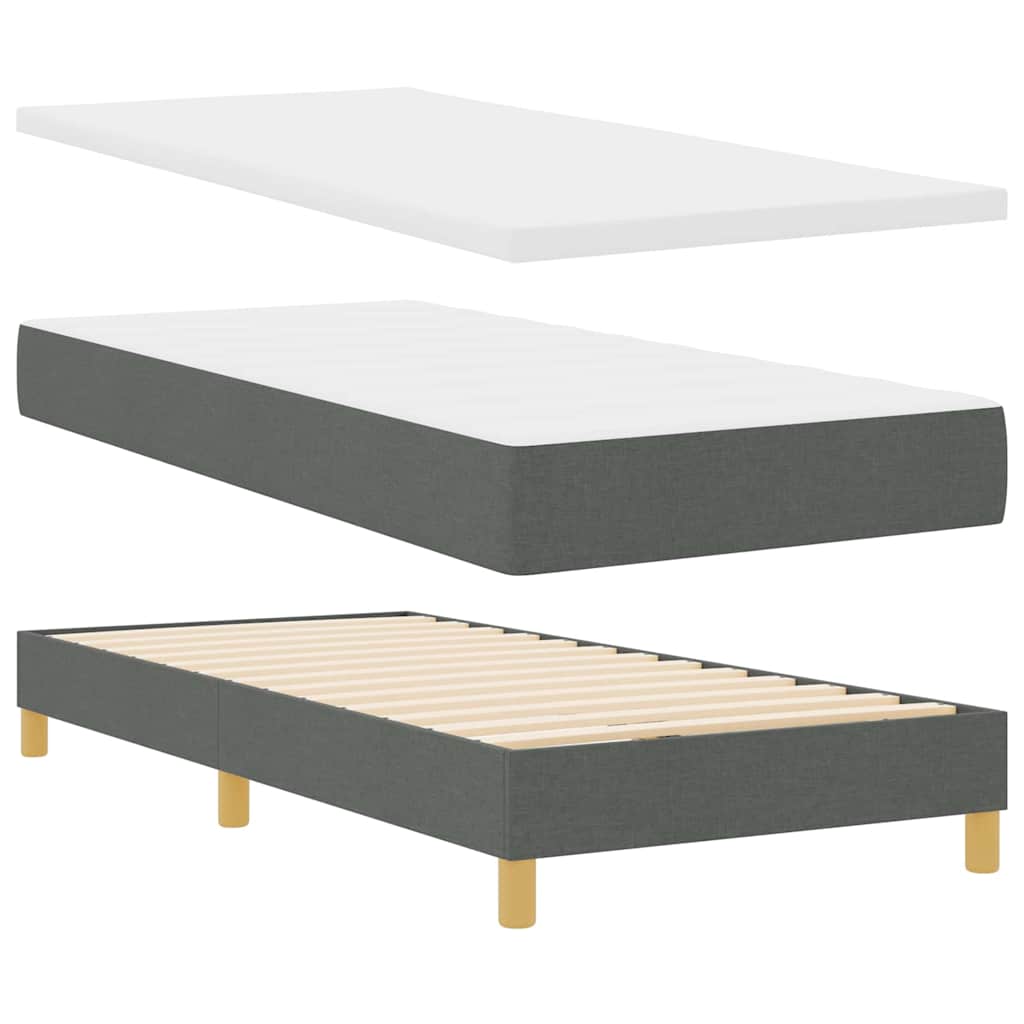 Box spring seng med hovedgærde Mørkegrå 200 x 80 cm Stof