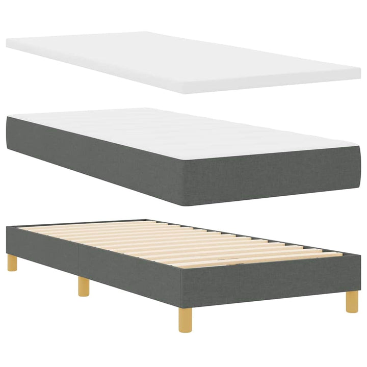 Box spring seng med hovedgærde Mørkegrå 200 x 80 cm Stof