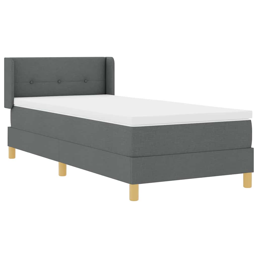 Box spring seng med hovedgærde Mørkegrå 200 x 80 cm Stof