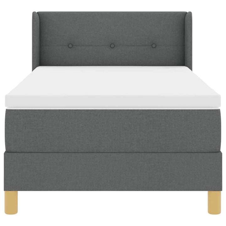 Box spring seng med hovedgærde Mørkegrå 200 x 80 cm Stof