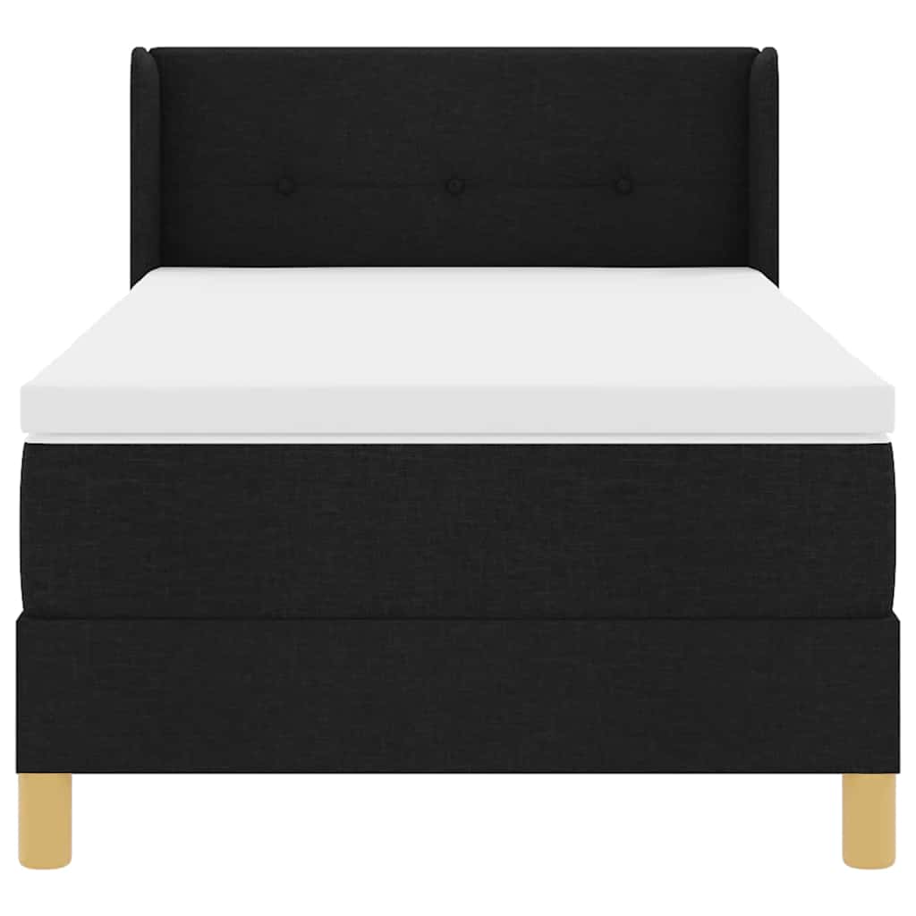 Box spring seng med madras med hovedgærde Sort 200 x 80 cm Stof