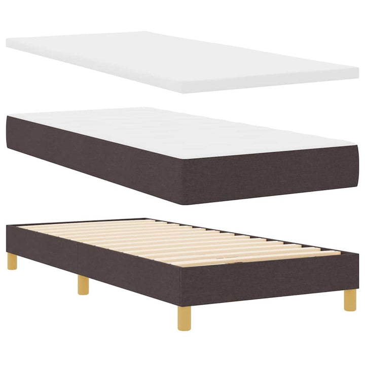 Box spring seng med madras Mørk Brun 200 x 80 cm Stof