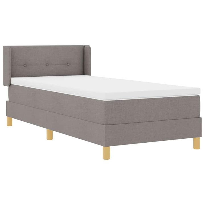 Box spring seng med hovedgærde Gråbrun 200 x 80 cm Stof