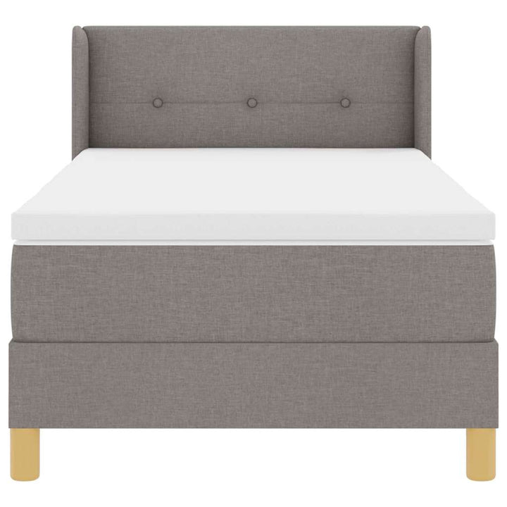 Box spring seng med hovedgærde Gråbrun 200 x 80 cm Stof