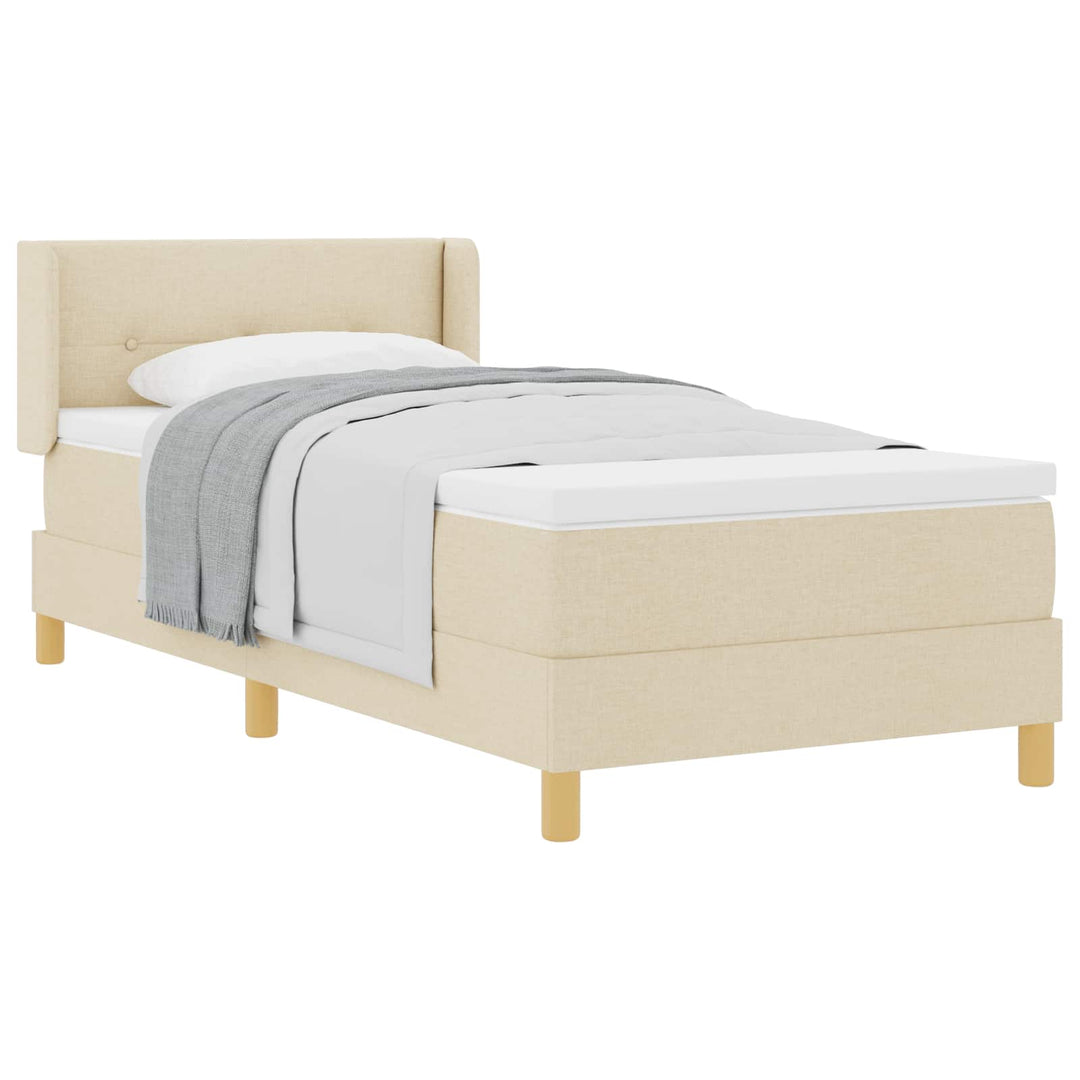 Box spring seng med hovedgærde Creme 200 x 80 cm Stof