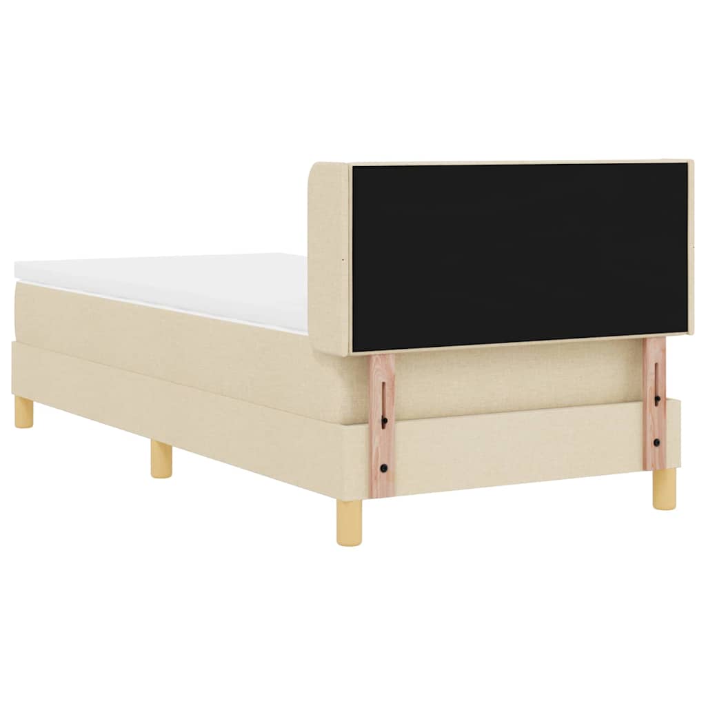 Box spring seng med hovedgærde Creme 200 x 80 cm Stof