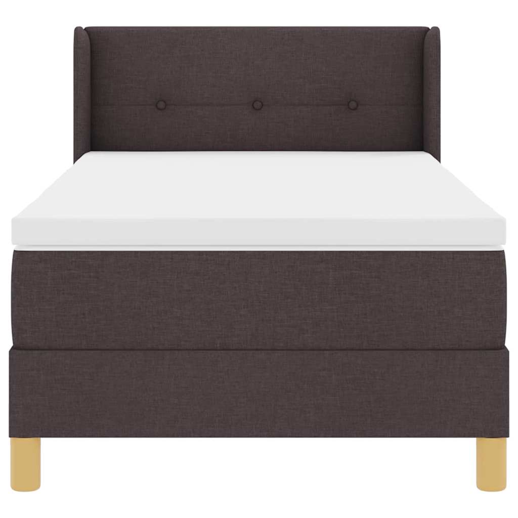 Box spring seng med madras Mørk Brun 200 x 90 cm Stof