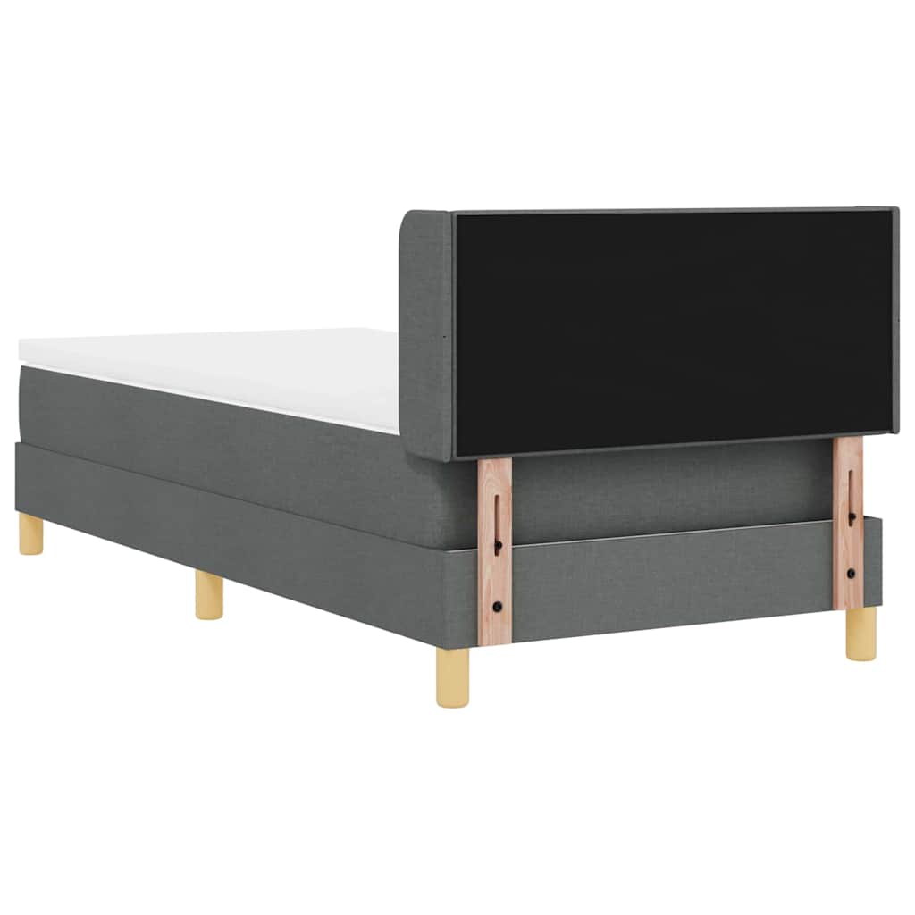 Box spring seng med hovedgærde Mørkegrå 200 x 100 cm Stof