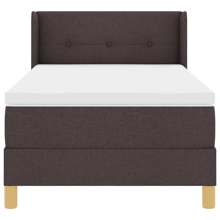 Box spring seng med madras Mørk Brun 200 x 100 cm Stof