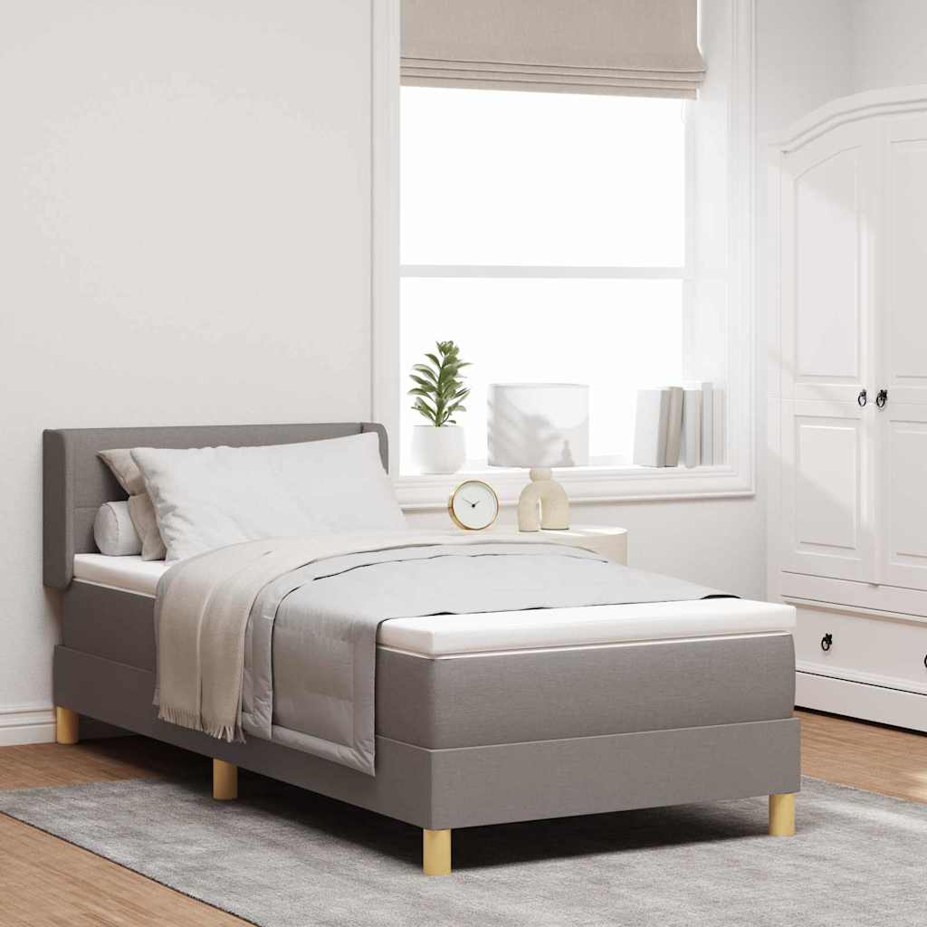 Box spring seng med hovedgærde Gråbrun 200 x 100 cm Stof