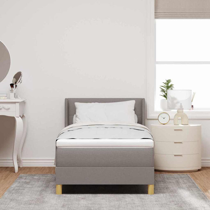Box spring seng med hovedgærde Gråbrun 200 x 100 cm Stof