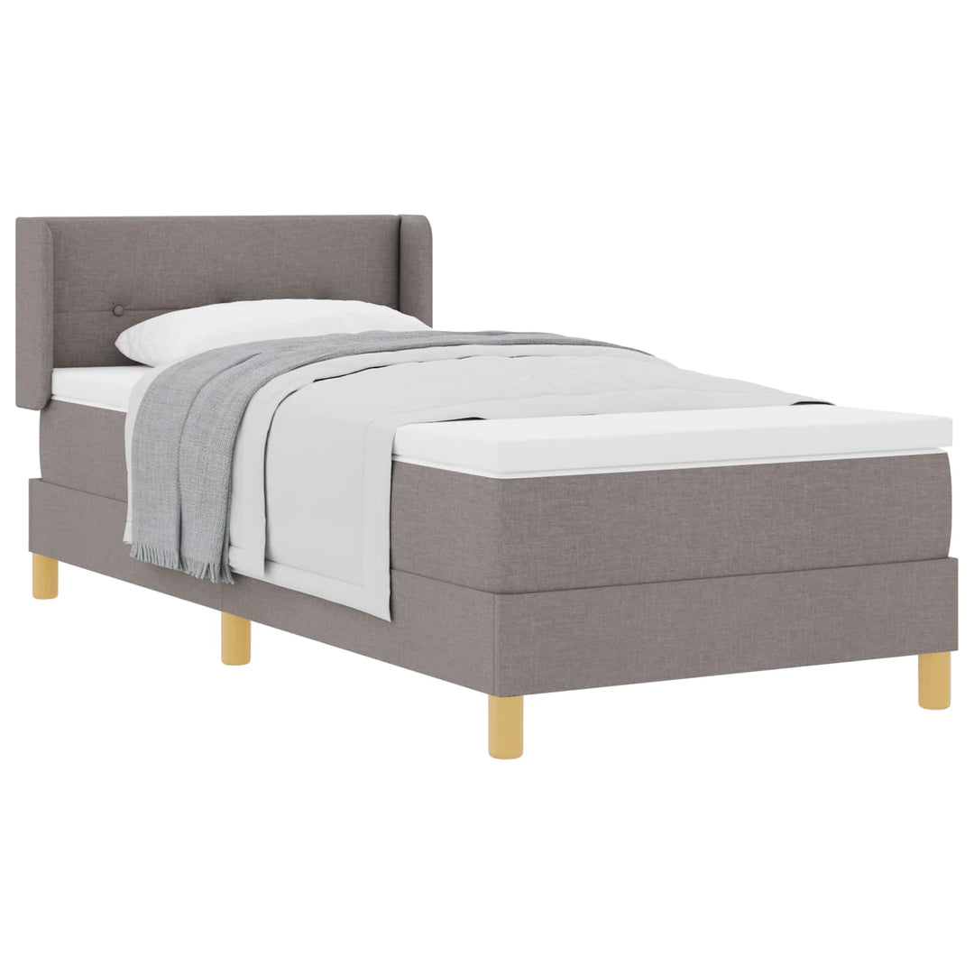Box spring seng med hovedgærde Gråbrun 200 x 100 cm Stof
