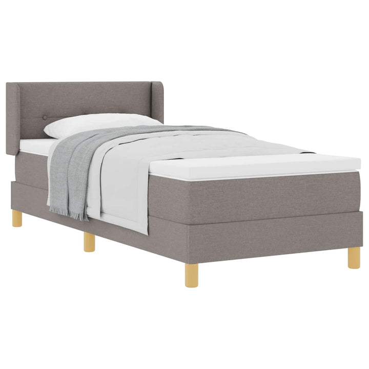 Box spring seng med hovedgærde Gråbrun 200 x 100 cm Stof