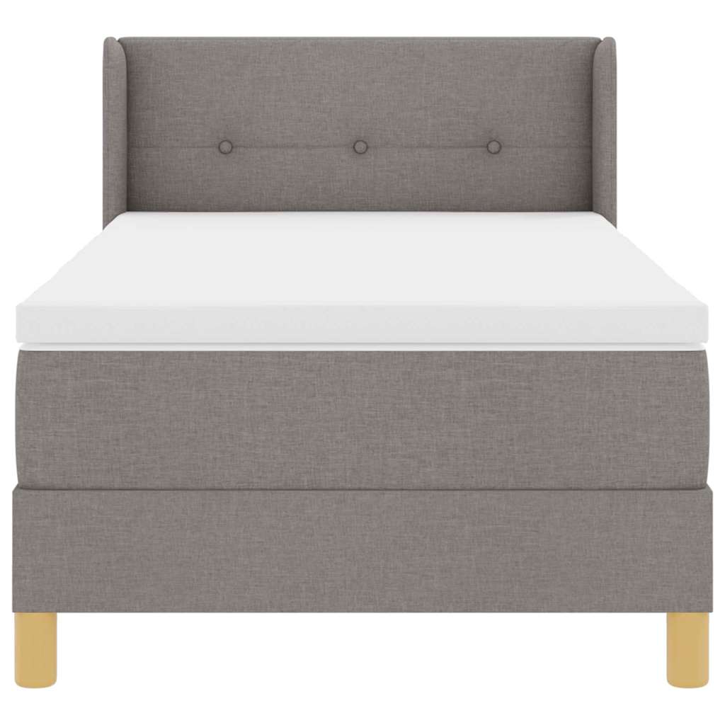 Box spring seng med hovedgærde Gråbrun 200 x 100 cm Stof