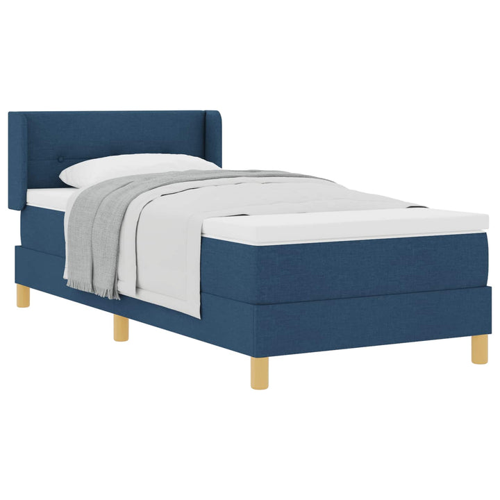 Box spring seng med madras med hovedgærde Blå 200 x 100 cm Stof