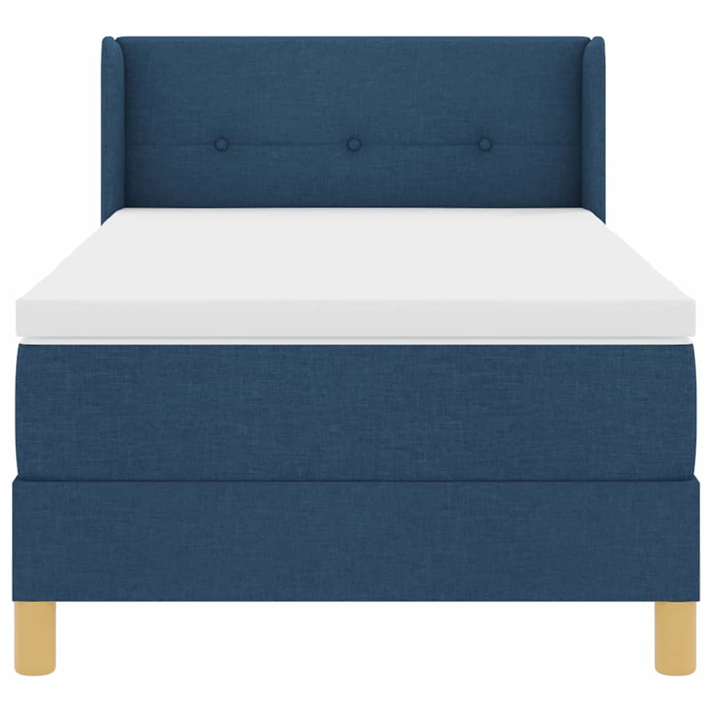 Box spring seng med madras med hovedgærde Blå 200 x 100 cm Stof